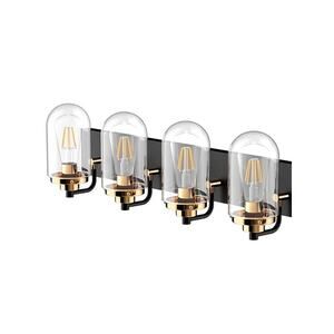 Black Gold Bathroom Vanity Light 4 Lights